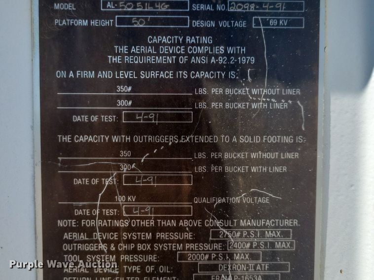 image for item KB9021 1991 Ford F700 bucket truck