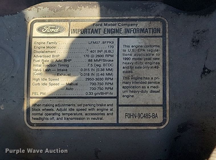 image for item KB9021 1991 Ford F700 bucket truck