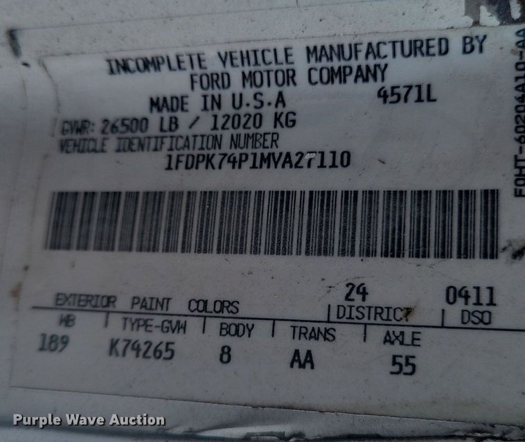 image for item KB9021 1991 Ford F700 bucket truck