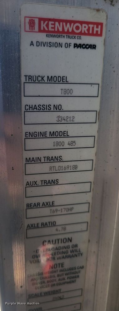 image for item KB9041 2012 Kenworth T800 hydrovac truck