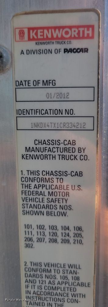 image for item KB9041 2012 Kenworth T800 hydrovac truck