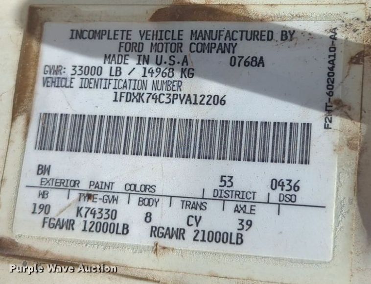 image for item NG9804 1993 Ford F700 pressure digger truck