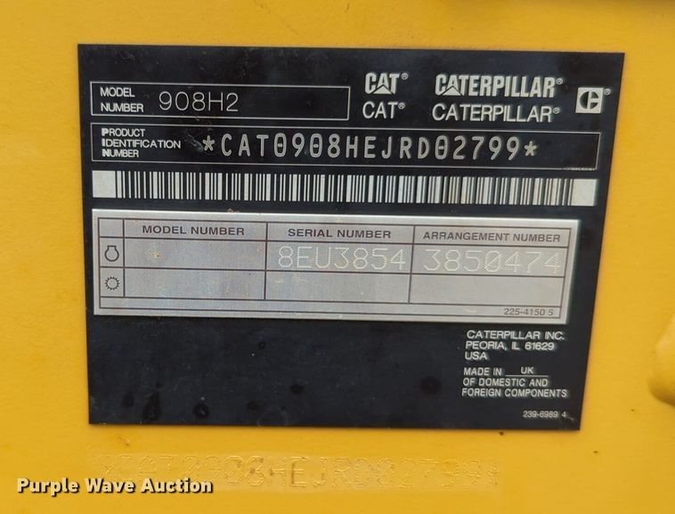 image for item NG9809 2015 Caterpillar 908H2 wheel loader