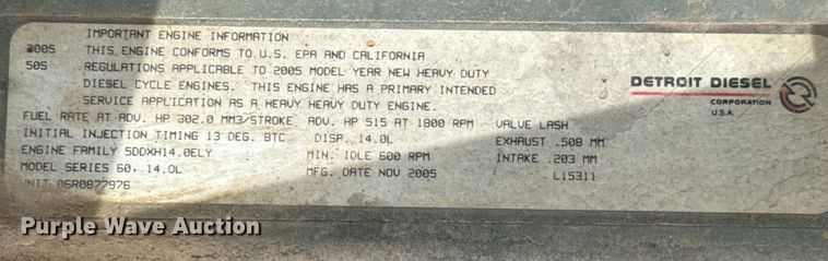 image for item NL9844 2005 Freightliner  Century Class S/T dump truck