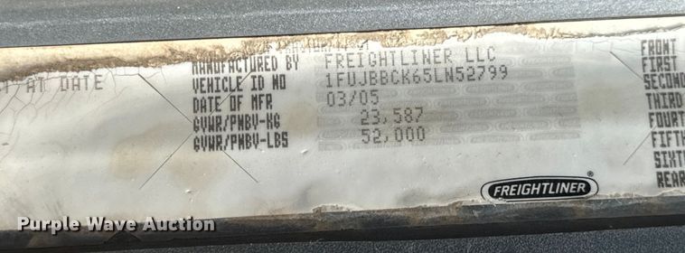 image for item NL9844 2005 Freightliner  Century Class S/T dump truck