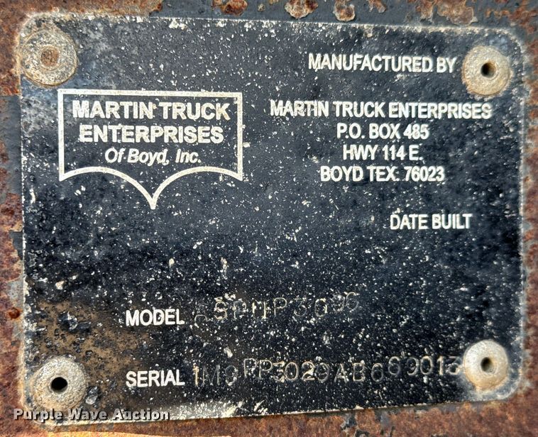 image for item NL9845 2010 Martin end dump pup trailer