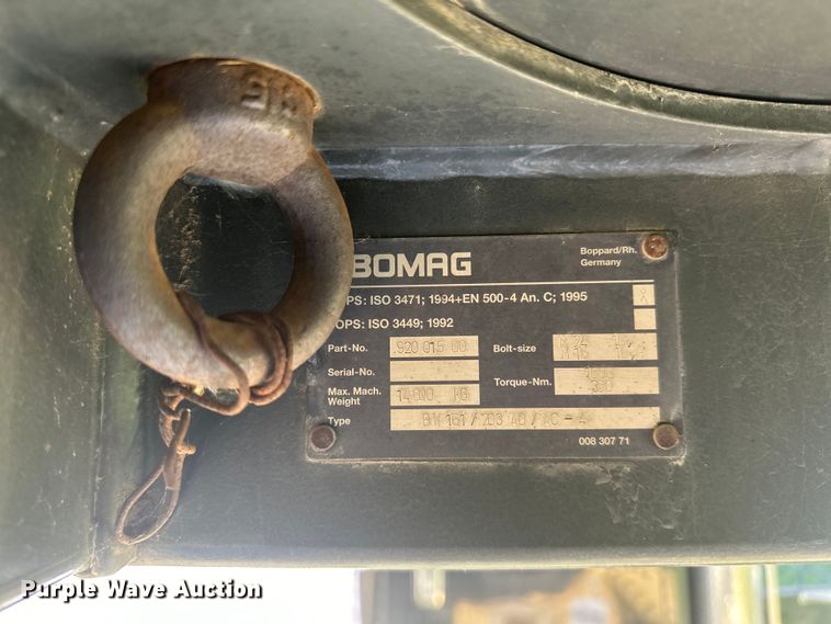 image for item NR9928 2005 Bomag BW190 AD-4 double drum vibratory roller