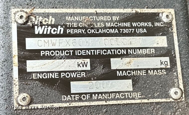 image for item NR9943 2007 Ditch Witch  FX60 vacuum excavator