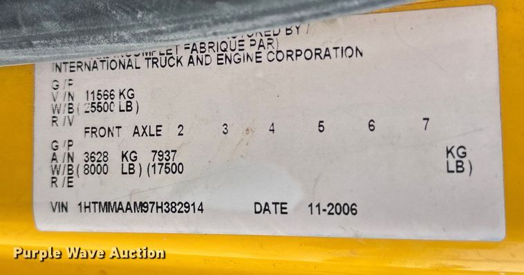 image for item NR9950 2007 International  4300 SBA flatbed truck