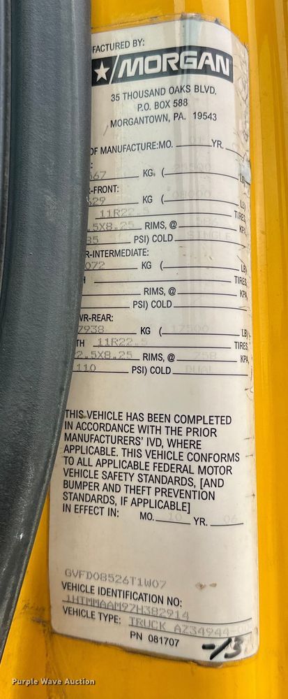 image for item NR9950 2007 International  4300 SBA flatbed truck