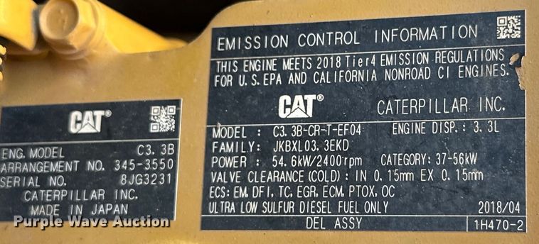 image for item NR9959 2018 Caterpillar  262D skid steer loader