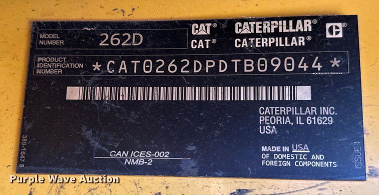 image for item NR9959 2018 Caterpillar  262D skid steer loader