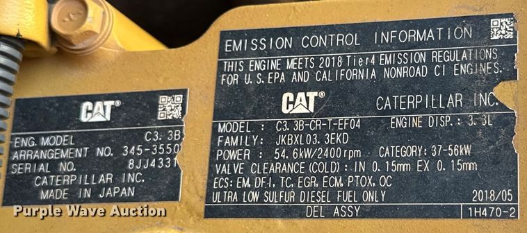 image for item NR9960 2018 Caterpillar  262D skid steer loader