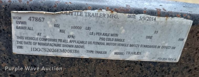 image for item NT9268 2014 Doolittle  enclosed cargo trailer