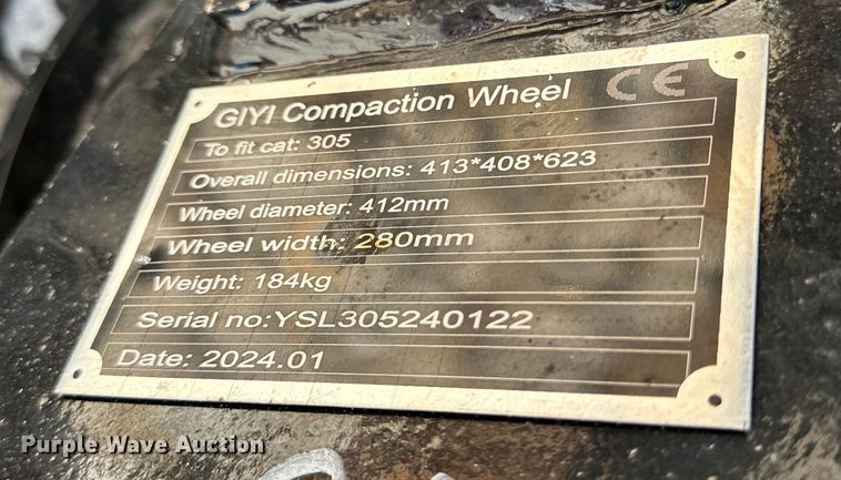 image for item NT9278 GIYI excavator compaction wheel