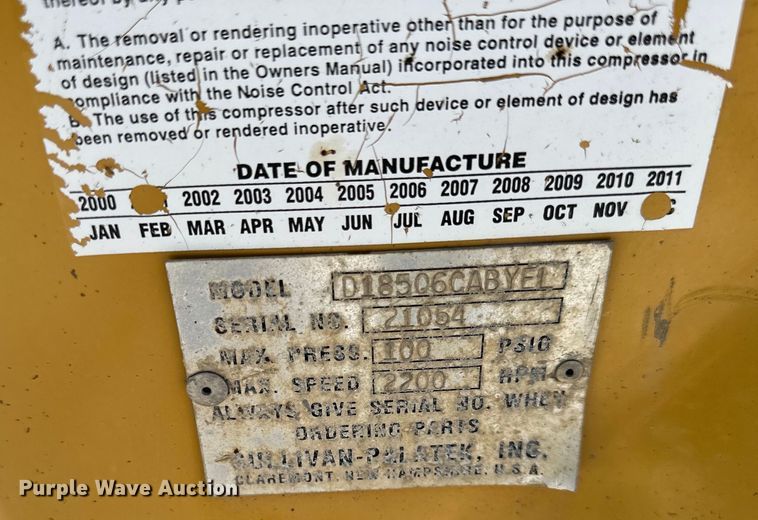 image for item NT9317 Sullivan-palatek  D185 air compressor