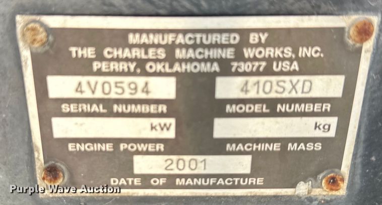 image for item NT9319 2001 Ditch Witch 410SXD trencher