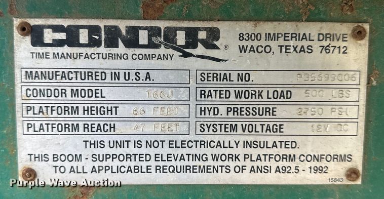 image for item NT9326 Condor T66J boom lift