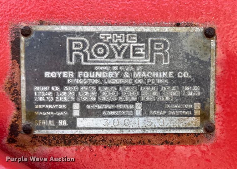 image for item NT9345 The Royer  Turf pulverizer  shredder mixer 