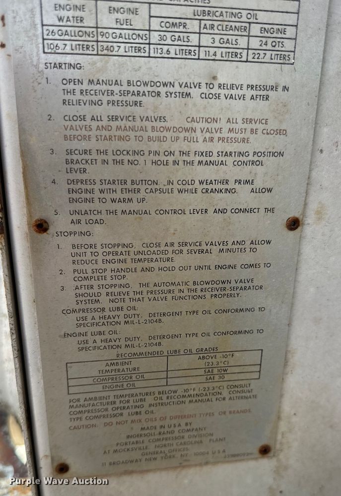 image for item NT9346 Ingersoll Rand  Gyro Flo 600 air compressor