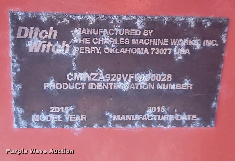 image for item NZ9884 2015 Ditch Witch  A920 backhoe