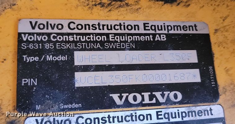 image for item NZ9890 2014 Volvo L350F wheel loader