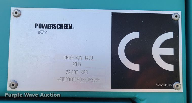 image for item NZ9900 Powerscreen Chieftain 1400 screening plant