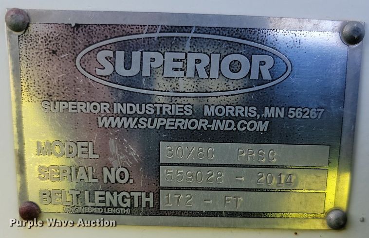 image for item NZ9901 2014 Superior  30x80 PRSC radial stacking conveyor