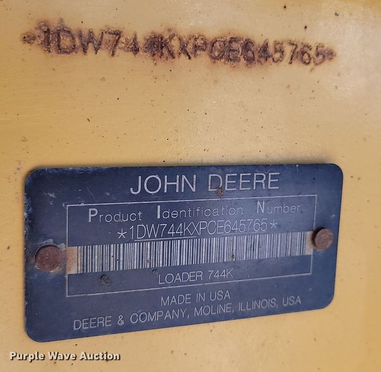 image for item NZ9910 2012 John Deere 744K wheel loader