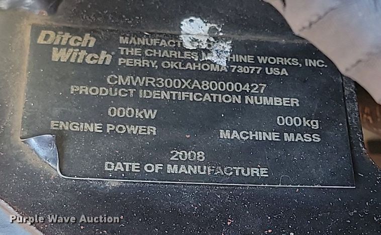 image for item NZ9911 2008 Ditch Witch R300 trencher