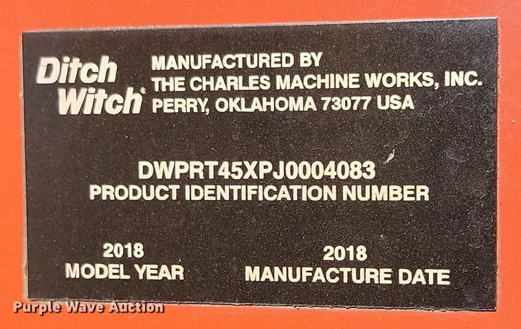image for item NZ9912 2018 Ditch Witch RT45 trencher