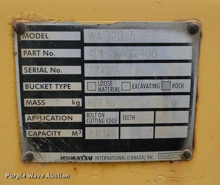 image for item NZ9920 2005 Komatsu  WA320 wheel loader