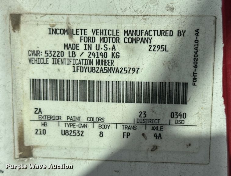 image for item OE9198 1991 Ford L8000 dump truck