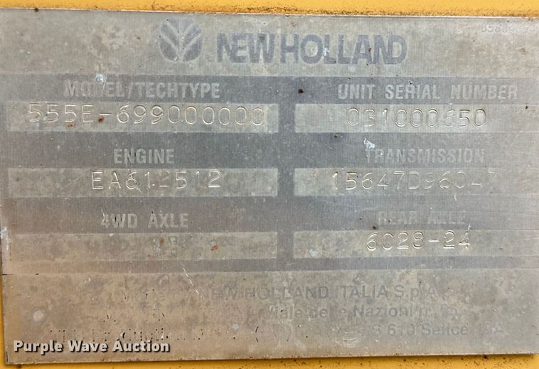 image for item OI9138 1996 New Holland 555E backhoe