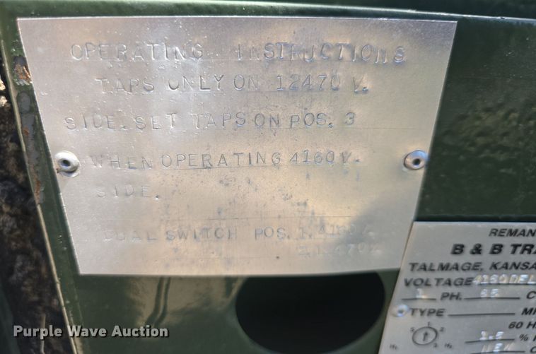 image for item DM1646 1989 Square D transformer 