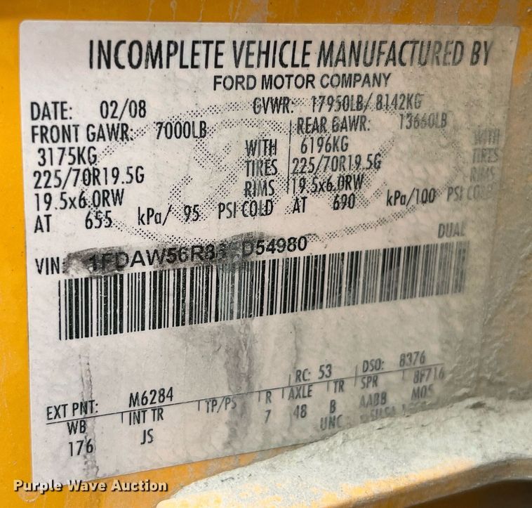 image for item DP2140 2008 Ford  F450 Super Duty XL dump flatbed truck