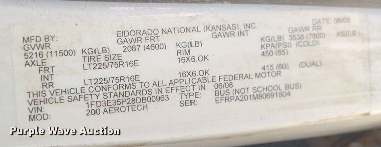 image for item DR4782 2008 Ford  E350 Super Duty shuttle bus