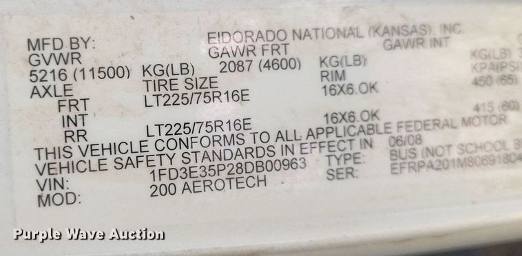 image for item DR4782 2008 Ford  E350 Super Duty shuttle bus