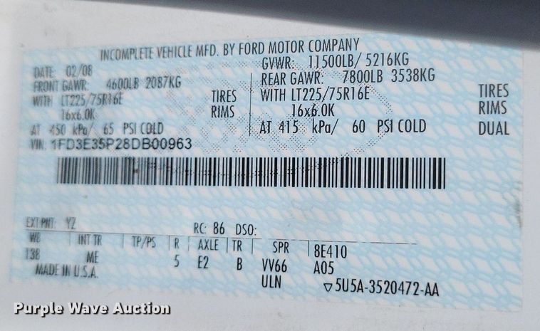 image for item DR4782 2008 Ford  E350 Super Duty shuttle bus