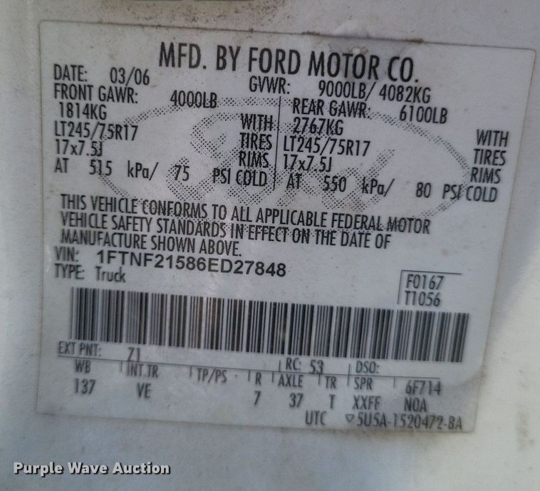 image for item DR4800 2006 Ford  F250 Super Duty XL  pickup truck