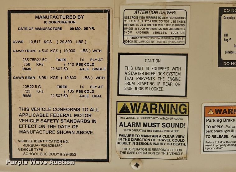 image for item DR8622 2006 IC  PB10500 school bus