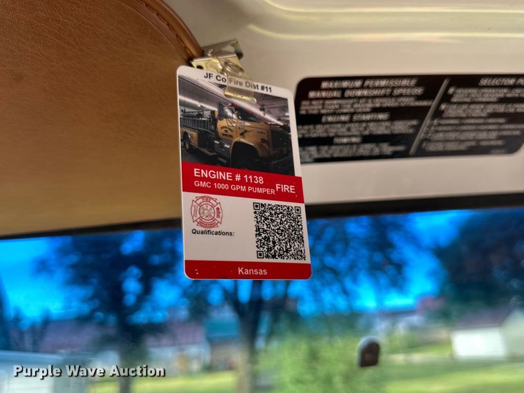 image for item DS4173 1988 GMC  TopKick 7000 fire truck