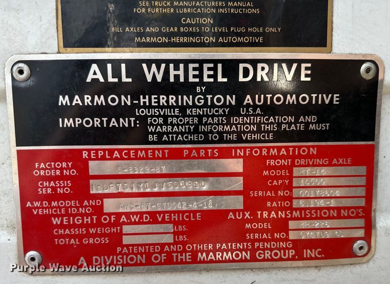 image for item DS4173 1988 GMC  TopKick 7000 fire truck