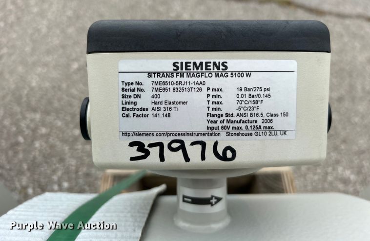 image for item EG0459 2006 Siemens Magflo Mag 5100W electromagnetic flow sensor