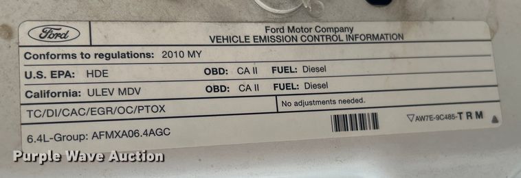 image for item EG0466 2010 Ford F250 Super Duty pickup truck