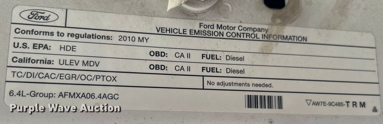 image for item EG0470 2010 Ford F250 Super Duty pickup truck