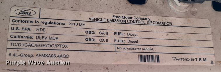 image for item EG0472 2010 Ford F250 Super Duty SuperCab pickup truck