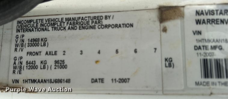 image for item EG0475 2008 International 4400 utility / service truck