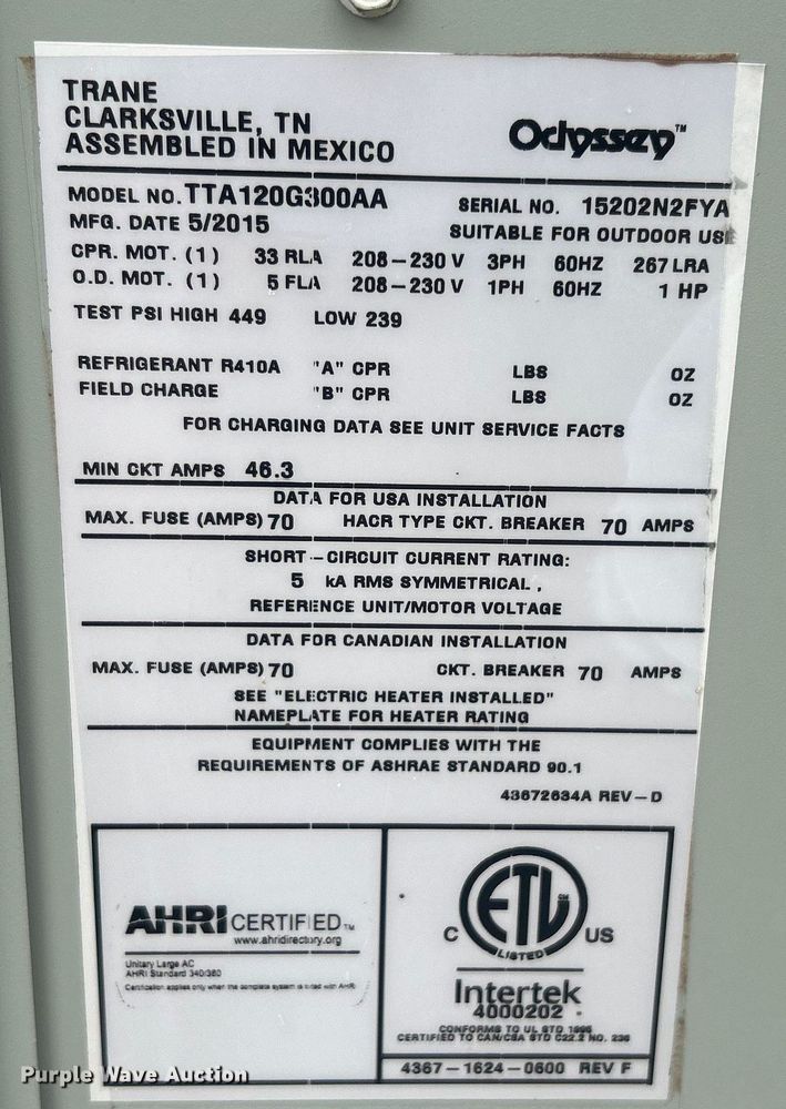 image for item EG0477 (3) Trane air conditioners