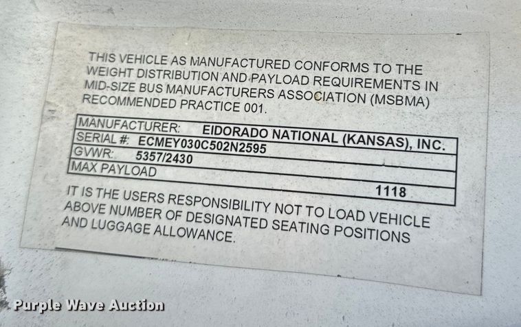 image for item EH6773 2005 El Dorado National handicap accessible van